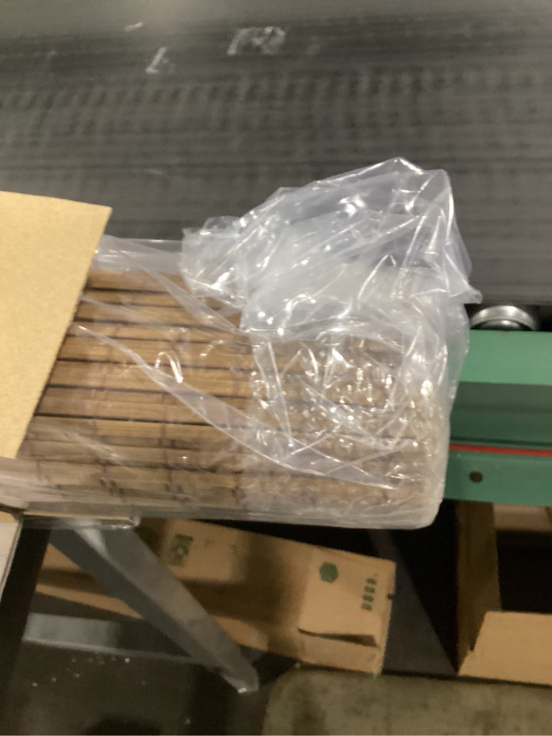 Condition photo showing New/Like New for Cordless Bamboo Roman Shades for Windows, Blinds Size (28.5" W ×64" H) Colour (Highfield Teak) Highfield Teak 28.5" W × 64" H