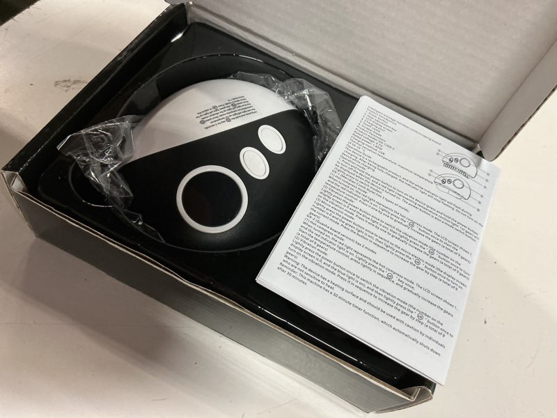 Condition photo showing Good Condition for lymphatic contour face brush, electric face massager with 9 vibration levels, microcurrent & warming, rechargeable jawline and neck massager for puffiness, chin and facial sculpting (black)