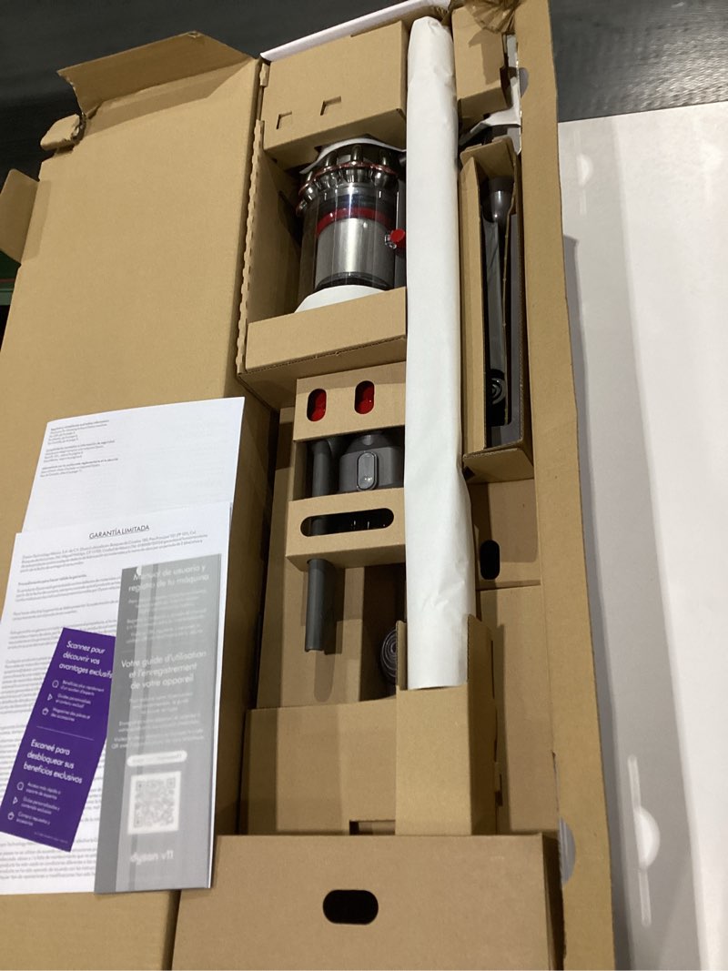Condition photo showing Good Condition for Dyson V11 Cordless Stick Vacuum, Large, Nickel/Blue, NOT TESTED, GOOD CONDITION 