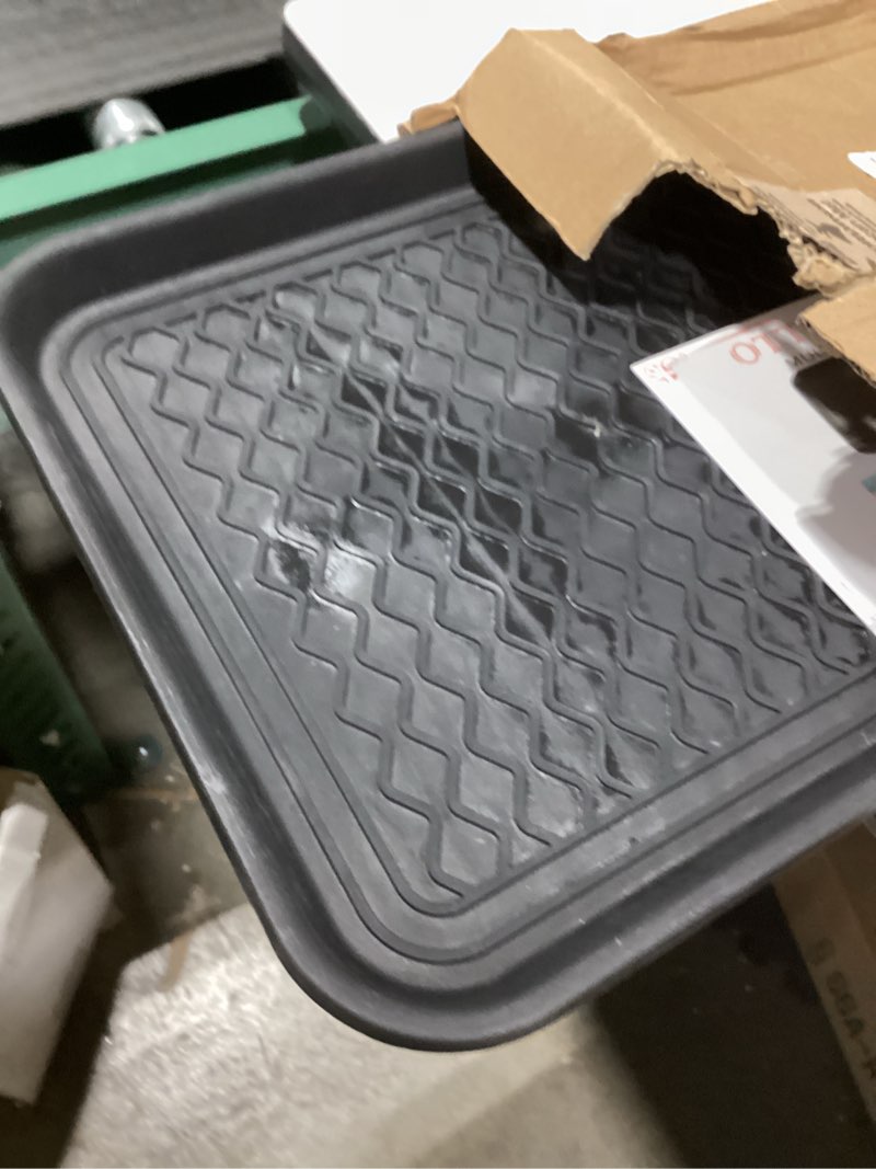 Condition photo showing Good Condition for Ottomanson 15" x 30" Multi-Purpose Boot Tray – Waterproof Shoe & Pet Feeding Spill Tray, Litter Box & Pee Pad Holder, Painting & Planting Mat, 1.2" Raised Edge Floor Protection A Black Tray - 15" x 30"