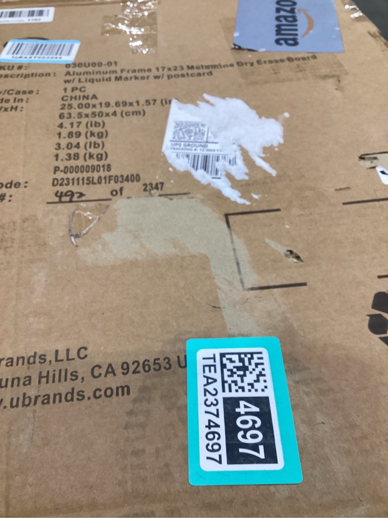 Condition photo showing New/Like New for U Brands Magnetic Dry Erase Board White Board, 40" x 30", Slim Aluminum Frame, Includes Dry Erase Marker, Magnet, and Clip-On Tray 40"W x 30"H