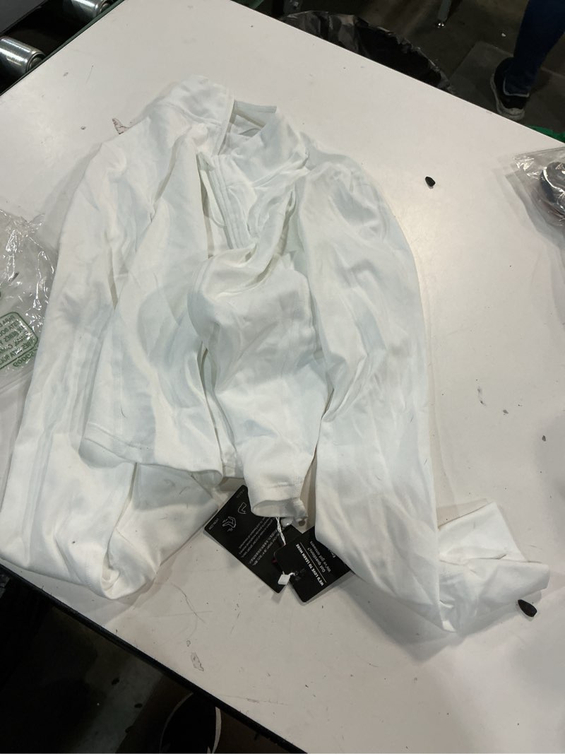 Condition photo showing Good Condition for AVGO Women's Cropped Running Workout Jackets Zip Slim Fit Athletic Tops with Thumb Holes X-Small White