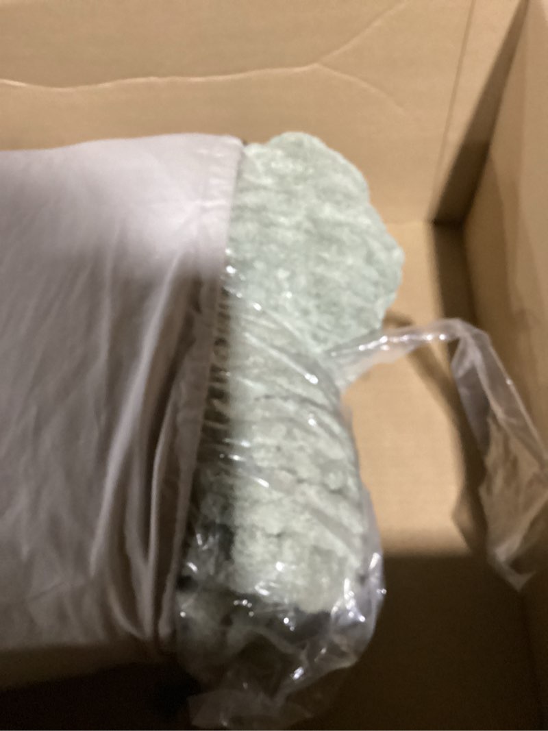 Condition photo showing As Is for Similar to SAMIAH LUXE Sage Green Chunky Knit Blanket Throw 50x60, Chenille Chunky Knit Throw Blanket for Living Room Decor or Boho Decor, Thick Yarn Knitted Blankets for Couch or Bed, Knitted Crochet Blankets