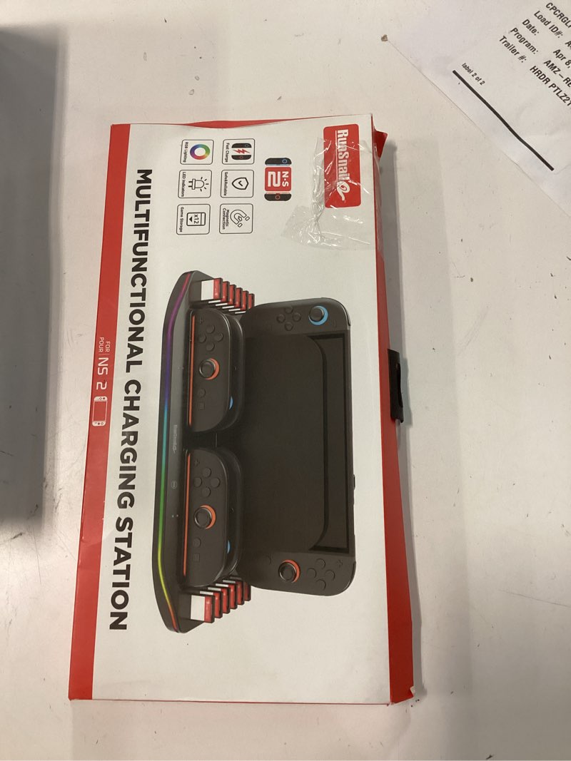 Condition photo showing New/Like New for wechip multifunctional charging station for switch 2-4 joypad controller charger with led indicators, 9 rgb light effects, 12 game card slots desktop organizer