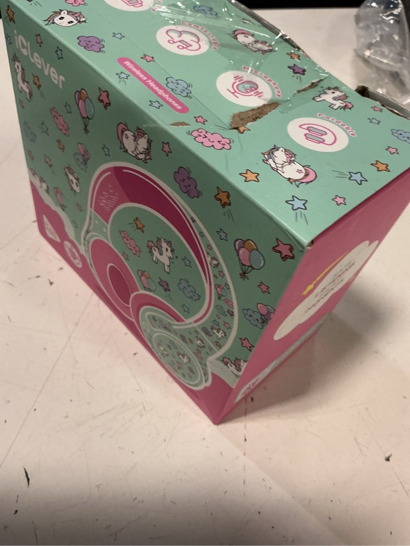 Condition photo showing New/Like New for iclever bth27 toddler headphones for 2+ year old-cpc certified, 75/80dba safe volume limited, 74h playtime, bluetooth 5.4, bpa free, kids bluetooth headphones aux cord for travel ipad, green/pink