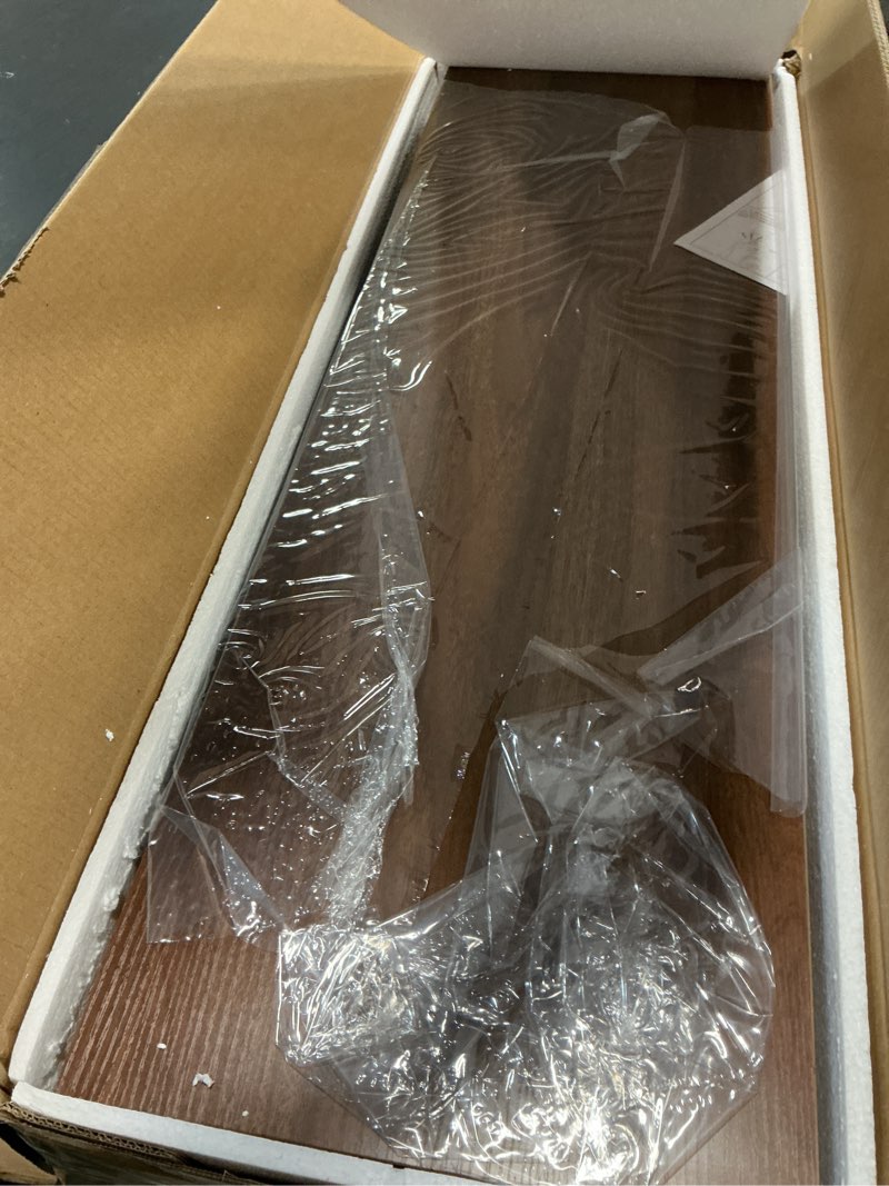 Condition photo showing New/Like New for floating shelves 36 inch long, 12 inch deep floating shelves for wall, 36 x 12 shelves for wall storage & display, 2" thick floating shelf for bathroom, living room, bedroom, walnut color, set of 1 walnut 36"w x 12"d, 1 pack