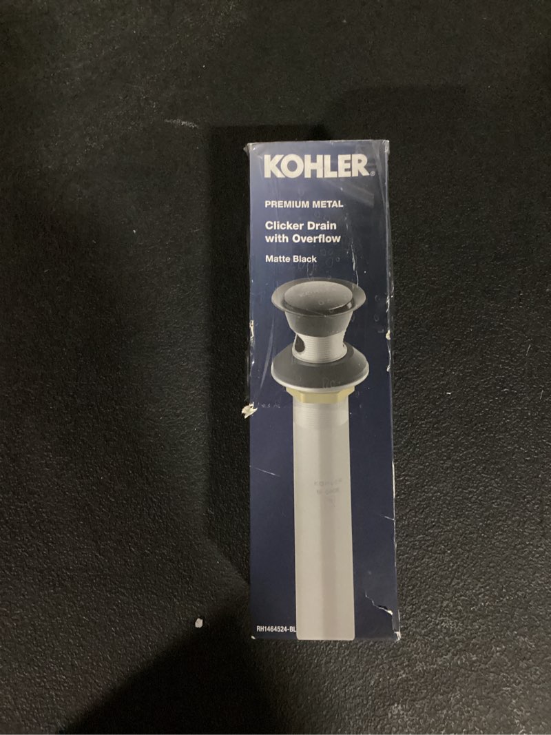 Condition photo showing As Is for kohler matte black bathroom sink pop up drain