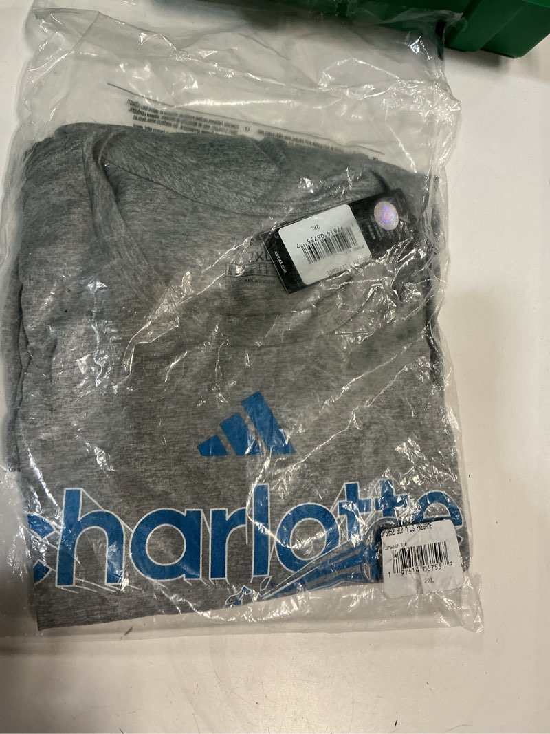 Condition photo showing Good Condition for adidas Mens Charlotte Fc MLS Long Sleeve T-Shirt 2X-Large Medium Grey Heather
