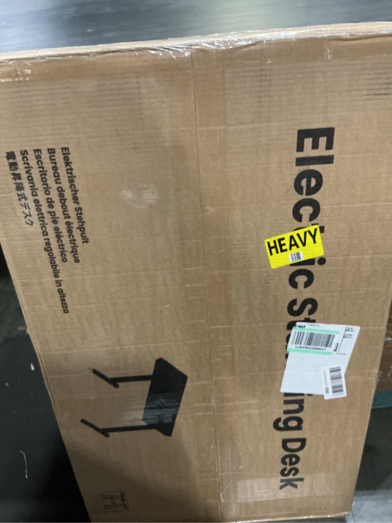 Condition photo showing Good Condition for huanuo glass standing desk with drawers, 35 x 20 inch electric adjustable height desk, quick install one-piece tabletop with usb charging ports, white white 35" x 20"