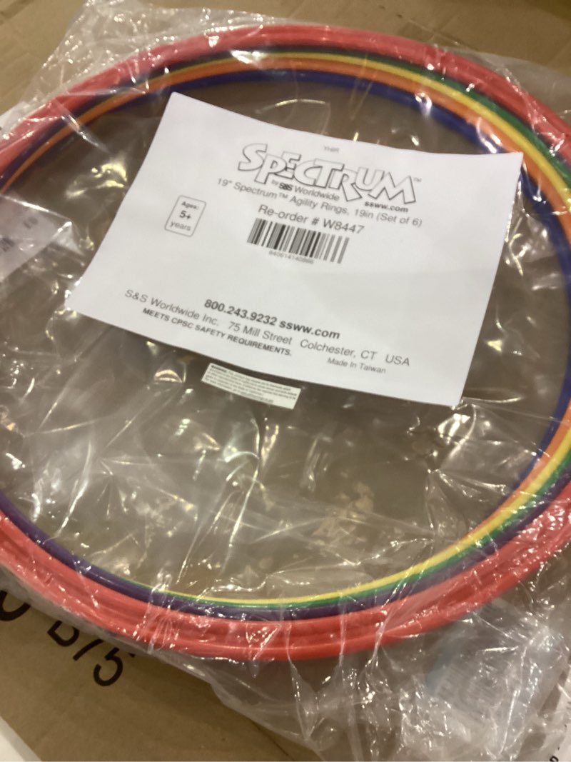 Condition photo showing Good Condition for S&S Worldwide 19" Spectrum Agility Rings (Set of 6)