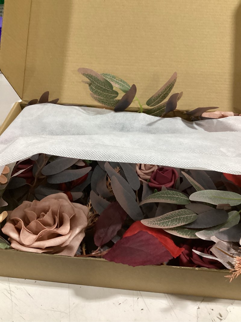 Condition photo showing Good Condition for ling's moment 5ft burgundy artificial flower garland maroon rose floral garland arch flowers vine for wedding party backdrop decor home mantel table centerpieces decorations dusty rose red-burgundy & dusty rose