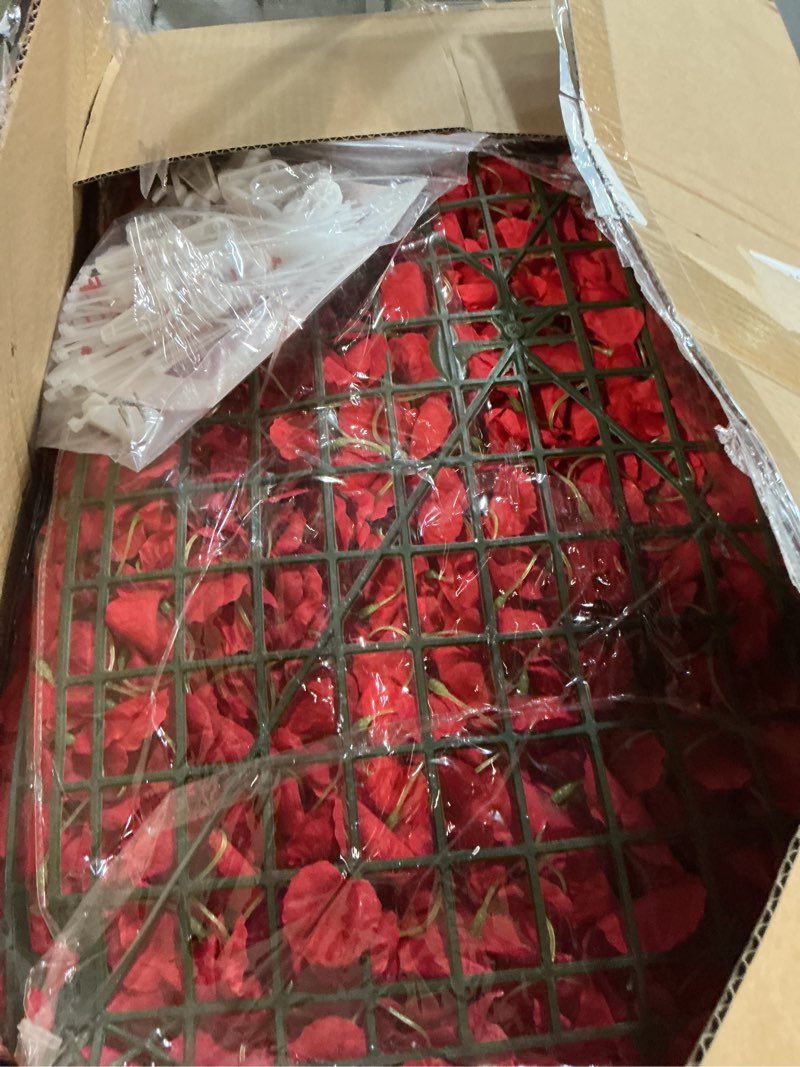 Condition photo showing Good Condition for blosmon flower wall panel backdrop - 12 pcs 24 x 16 inch red artificial hydrangea floral panels for wedding party baby bridal shower decor - 3d fake silk flower backdrop decoration red 12