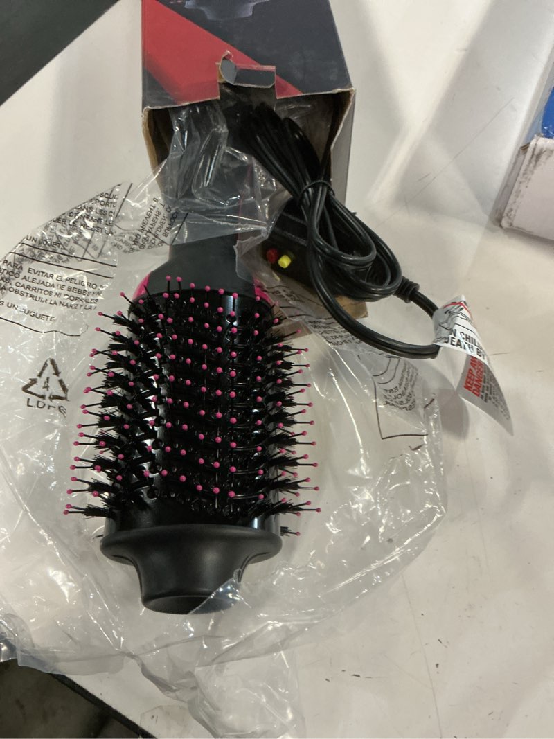 Condition photo showing Good Condition for dual voltage hair dryer brush with negative ion anti-frizz styler - hot air volumizer for 110v-120v/220v-240v european and travel use