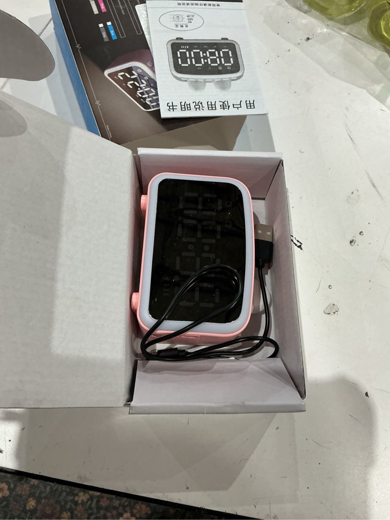 Condition photo showing Good Condition for bluetooth alarm clock with radio fm, digital clocks with bluetooth speaker, led display, bedside alarm clock, usb port, night light, tf card music player, friends/children's gift (pink)