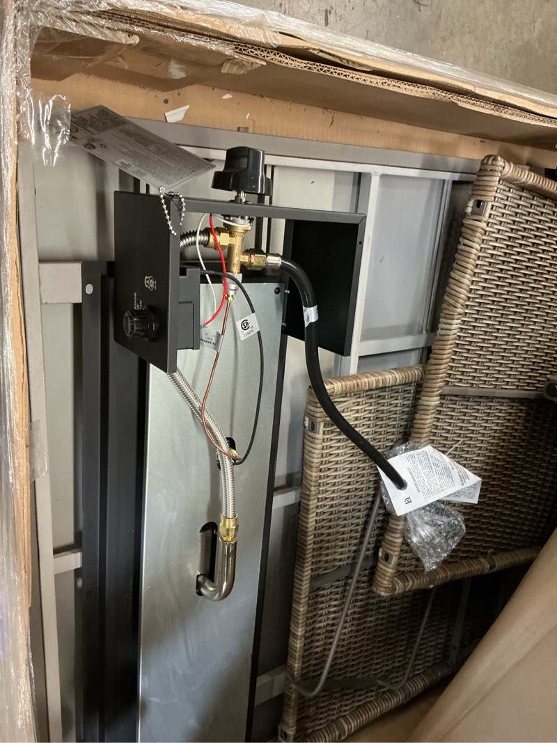 Condition photo showing As Is for allen + roth Dorsey Patio High Fire Pit Table 