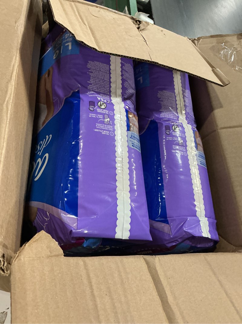 Condition photo showing New/Like New for always discreet adult incontinence underwear for women and postpartum underwear, large, up to 100% bladder leak protection, 76 count (2 packs of 38) large 76