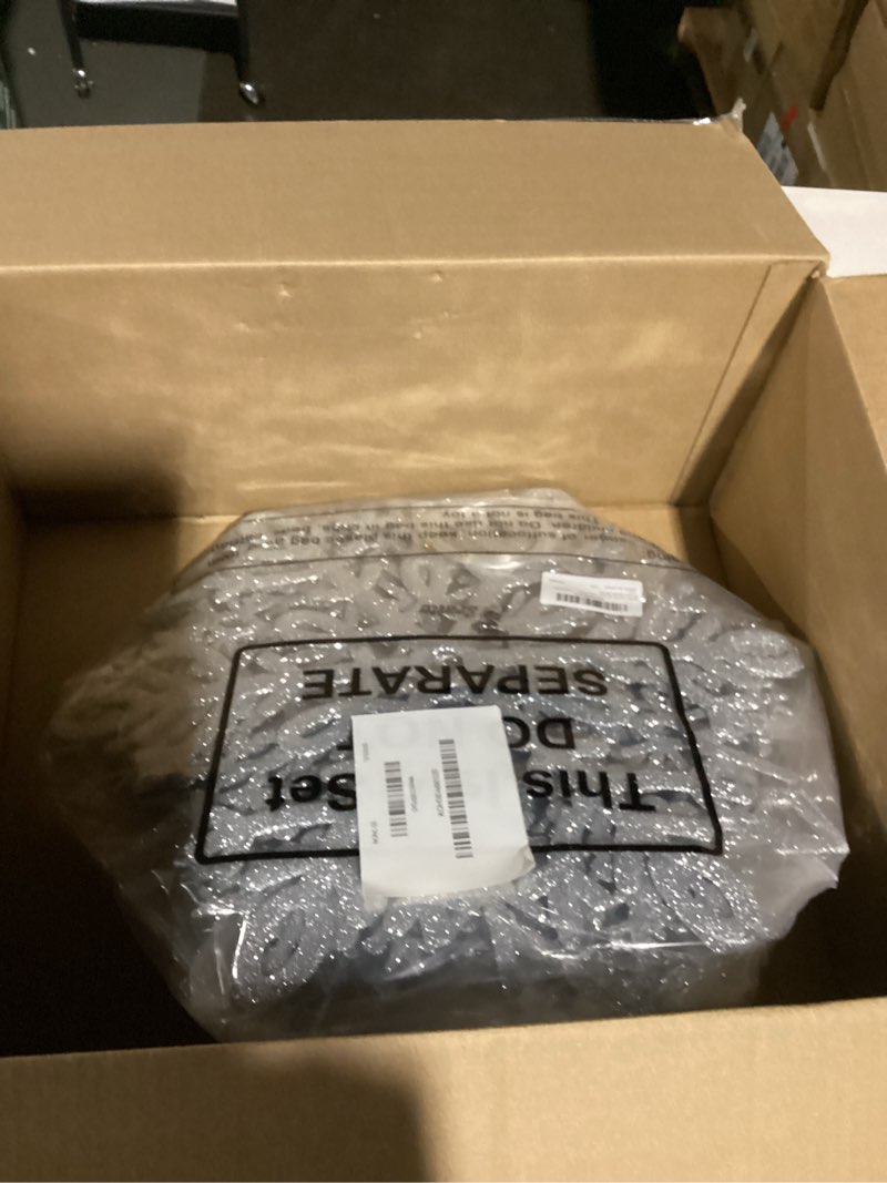 Condition photo showing As Is for Sratte 12 Pcs 16 Inch Large Snowflake Ornaments,Giant Glitter Decorative Hanging Snowflakes,6 Designs Christmas Decorative Hanging Ornaments,Winter Window Decor with Nylon Thread (White,Silver) White,silver 12