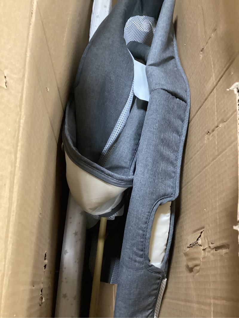 Condition photo showing As Is for 3 in 1 Baby Bassinet, Bedside Bassinet for Baby, Rocking Bassinet with Comfy Mattress and Wheels, 6 Height Adjustable Easy Folding Portable Bedside Crib for Newborn