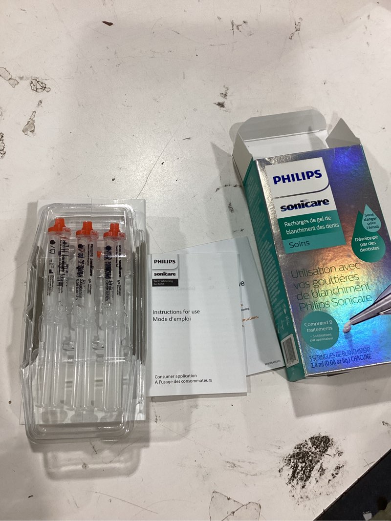 Condition photo showing Good Condition for philips sonicare teeth whitening gel syringes, refill gel for 9 treatments, for teeth whitening kit, dis132/64