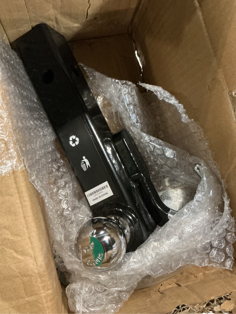 Condition photo showing Good Condition for orcish trailer hitch tri-ball mount with tow hook & pin, chrome trailer ball sizes 1-7/8", 2" & 2-5/16", fit 2 inch hitch receiver, 10,000 lbs max towing capacity for rvs, suvs, atvs & trucks 2"-standard-chrome