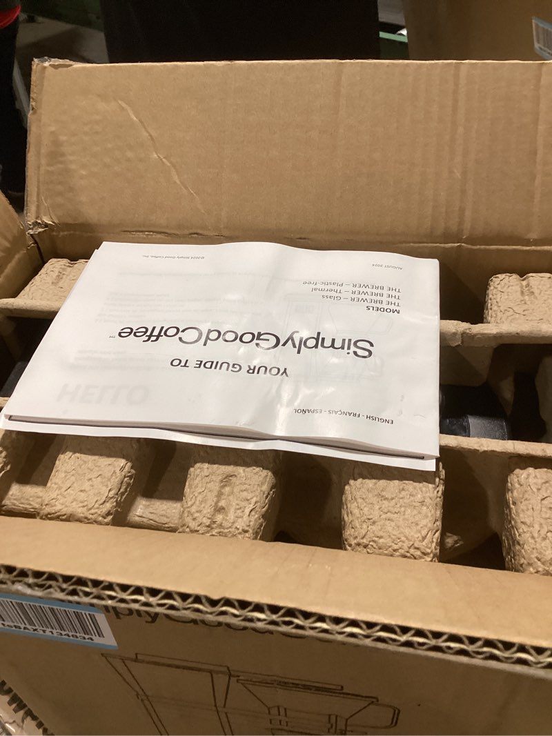 Condition photo showing As Is for SimplyGoodCoffee Coffee Maker / Coffee Machine. 8 Cup Automatic Drip Pour Over Coffee Brewer. Easy To Use, Gold Cup Standard. Black/Stainless Steel The Brewer Glass Stainless Steel/Black