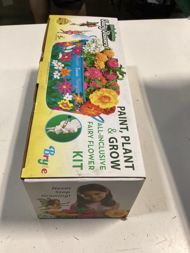 Condition photo showing New/Like New for bryte unicorn terrarium kit for kids - blue, plastic, ages 4-12 - diy craft kits, fairy garden planters for kids, seeds & tools & light-up fairy lights