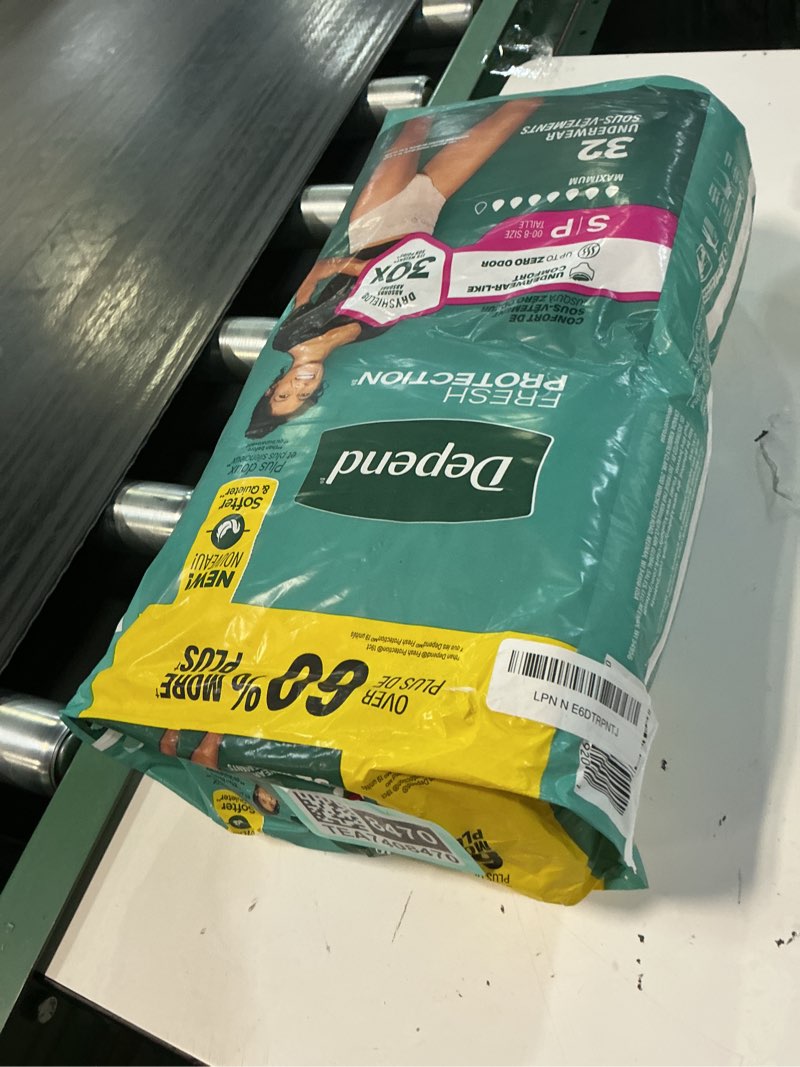 Condition photo showing New/Like New for depend fresh protection adult diapers, incontinence underwear for women, disposable, maximum, small, blush, 32 count, packaging may vary small 32