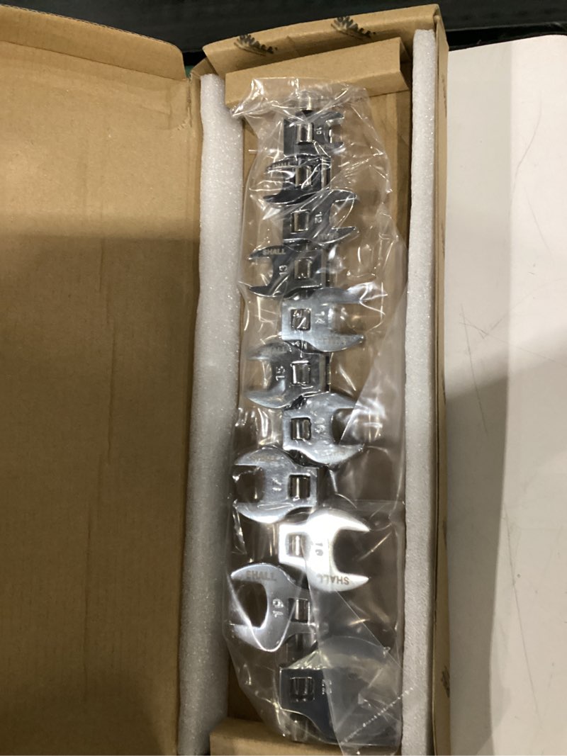 Condition photo showing New/Like New for SHALL 3/8" Crows Foot Wrench Set, 11-Piece Metric Crowfoot Wrench Set with Clip-on Organizer, 10-22mm, Tools for Mechanics, Access Fasteners in Tight Spaces