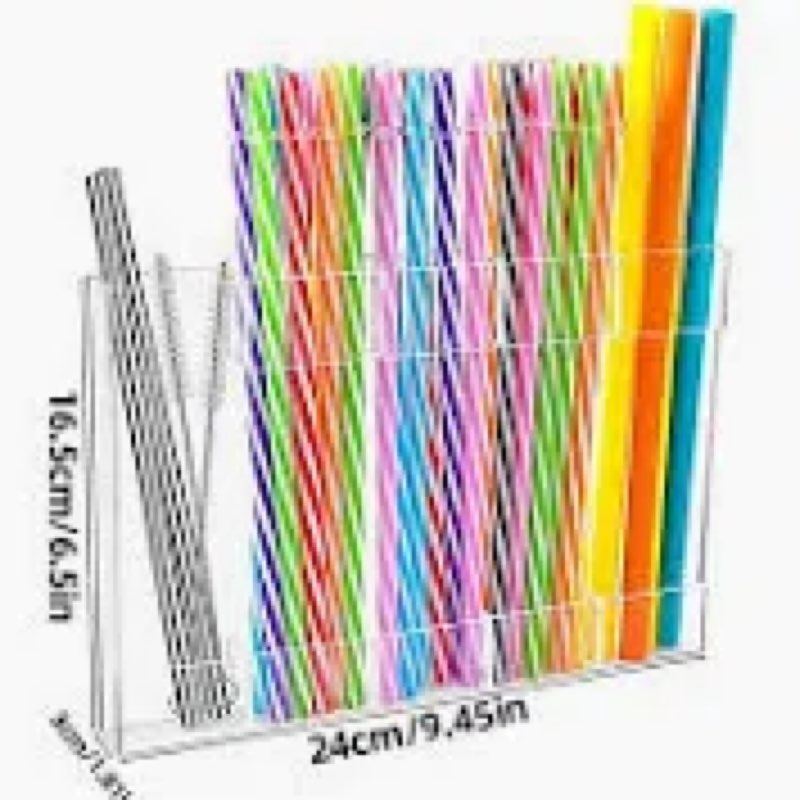 Straw Holder for Cabinet Door - Strong Magnetic Detachable Bottom, Easy to Clean, Dual Use (Countert