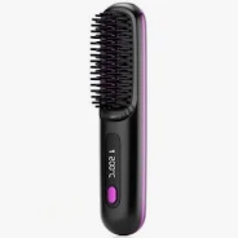 Go Brush Pro 2026 Cordless Hair Straightener Brush, 300M Negative Ionic Anti-Frizz, MCH Fast Heating