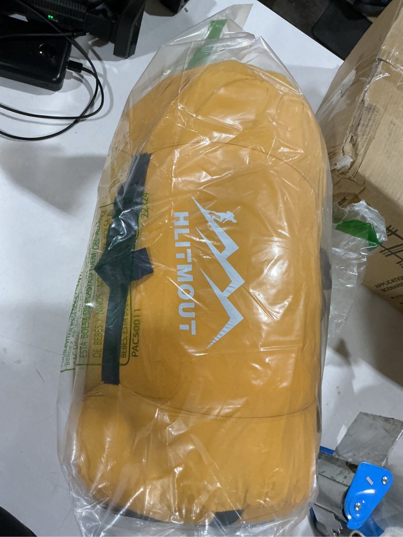 Condition photo showing Good Condition for down sleeping bag with pillow, 0°f 20°f 32°f regular and xl compact lightweight sleeping bag for adults,teens backpacking,camping and hiking outdoor orange regular 20°f