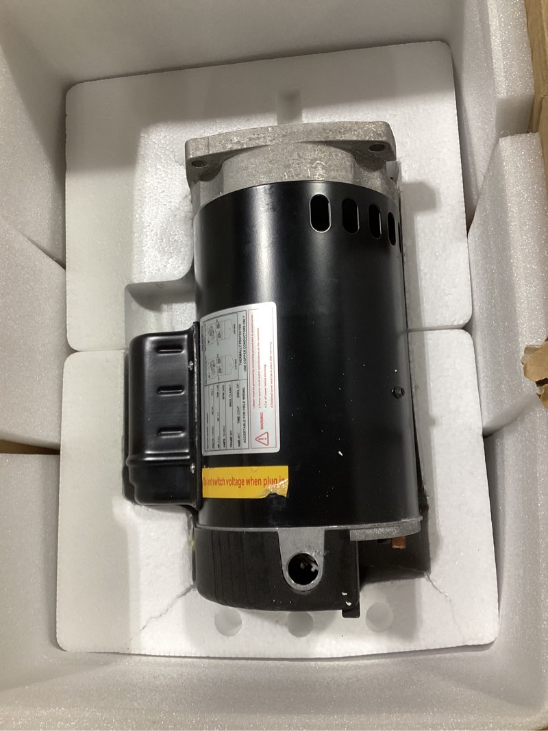 Condition photo showing As Is for drizzlen b2854 pool pump motor, 1.5hp 3450 rpm, 56y frame, 115v/230v | universal replacement for century, hayward, pentair, jandy pool & spa systems | square flange, psc, 1.1 service factor motor