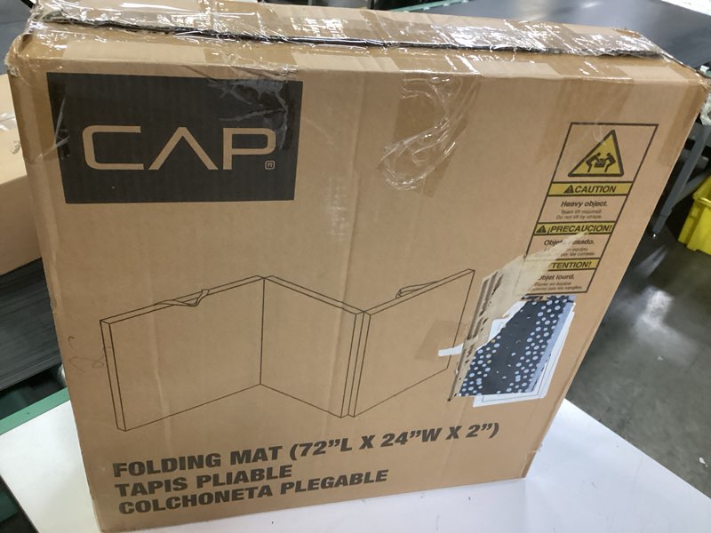 Condition photo showing New/Like New for cap barbell all purpose folding anti tear exercise training aerobic fitness gym & gymnastics balance mat | multiple colors 6' x 2' x 2.0" thick black