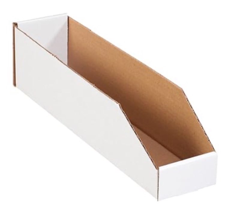 AVIDITI Storage Bins 4"L x 18"W x 4.5"H, 50-Pack | Corrugated Cardboard Box for Packing, Moving and Storage