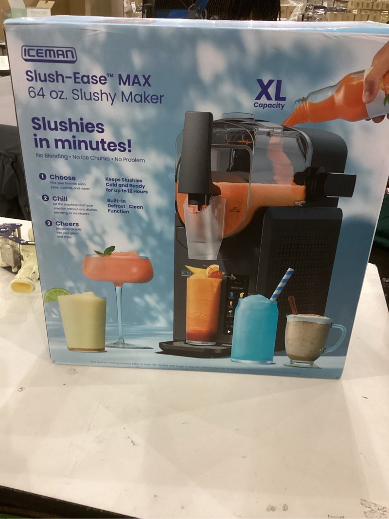 Condition photo showing New/Like New for Iceman Slushie Machine, 64 oz. Frozen Drink Maker and Slushy Machine, No Ice or Blending for Frozen Margaritas, Frappes and Shakes, 5 Touchscreen Presets, Easy-Dispensing Lever — Black