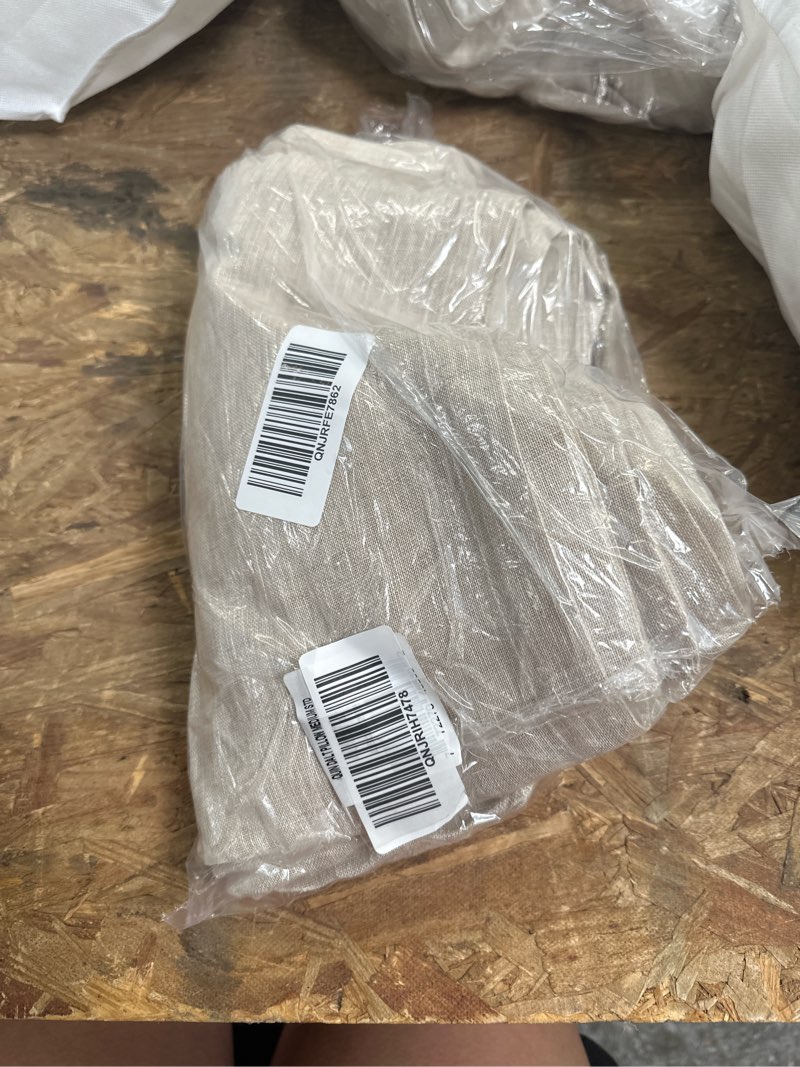 Condition photo showing Good Condition for european linen sheer curtain set, 48x96, flax