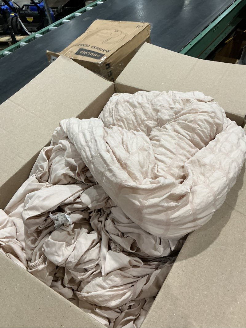 Condition photo showing As Is for puff 3 pieces neutral solid microfiber full/queen comforter set