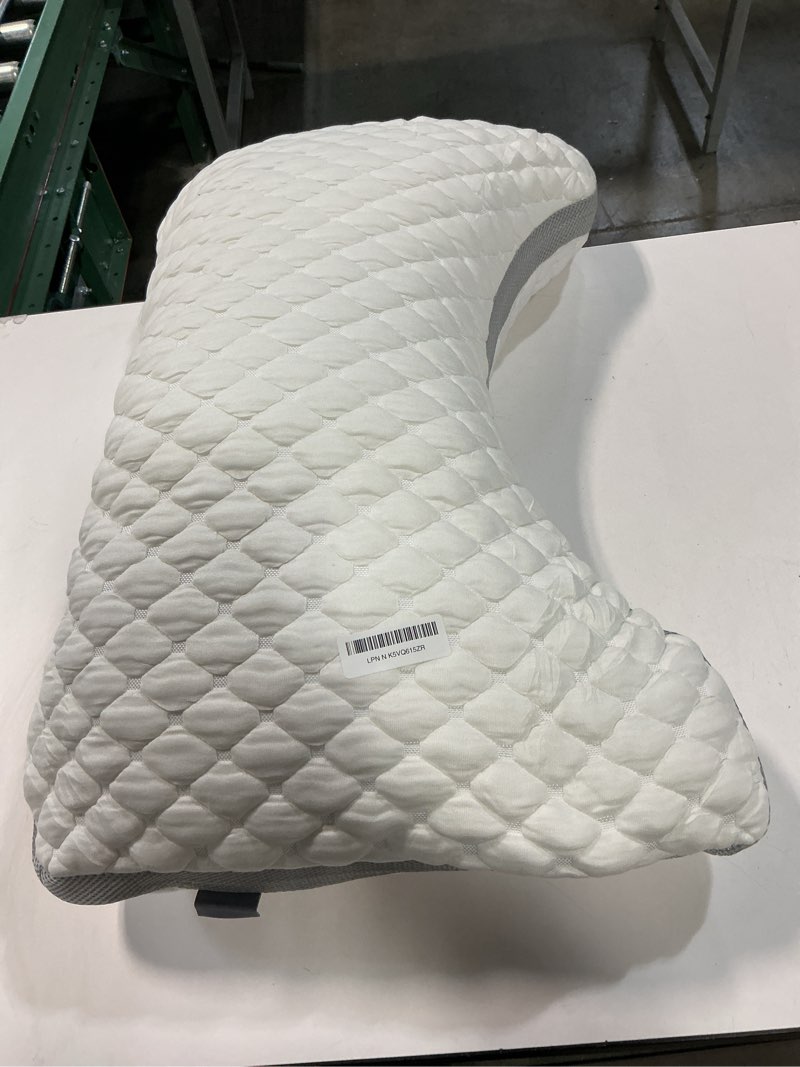 Condition photo showing Good Condition for LOFE Side Sleeper Pillow - Curved Side Sleeper Pillows for Adults with 3 Compartments, Crescent Pillow Side Sleeper with Extra Fillers Bag, Nuzzle Pillow for Neck Pain Relief with 2 Pillowcases Champagne