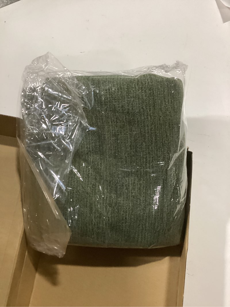 FUTEI Moss Green Chenille Decorative Throw Pillow Covers 26x26 Inch Set of 2,Soft Cozy Faux Linen Te