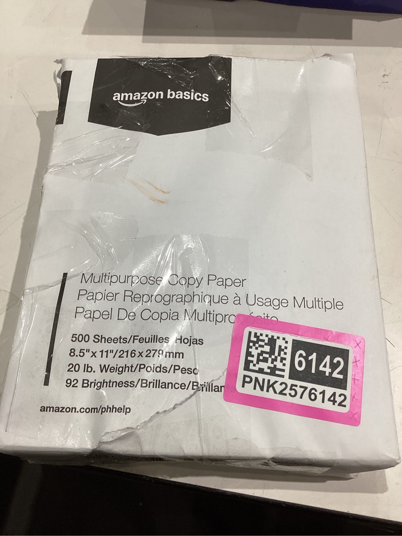 Condition photo showing Good Condition for Amazon Basics Multipurpose Copy Printer Paper, 8.5 x 11 Inches, 20 lb, 1 Ream, (500 Sheets), 92 Bright, White 1 Ream | 500 Sheets Letter (8.5x11)