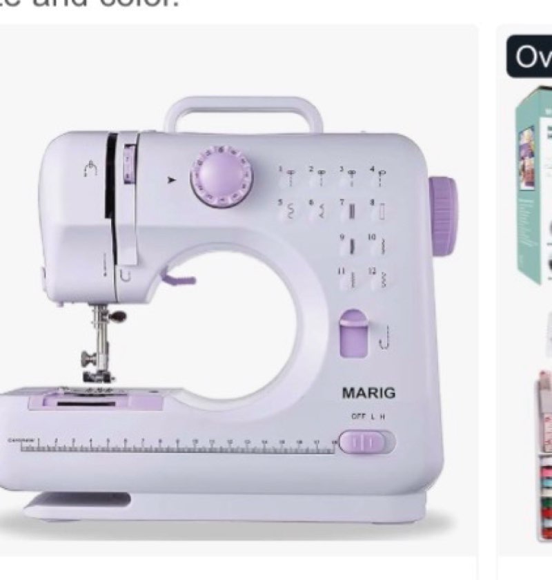 MARIG Mini Sewing Machines for Beginners Small Portable Electric Sewing Machines with 2 Speed 12 Bui