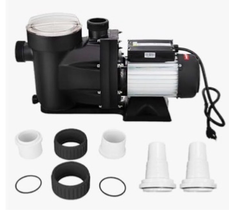 Anbull 1.5HP Swimming Pool Pump, 1100W In/Above Ground Pool Pump with 59.05'' Electric Cord, High Efficiency and Low Noise, Apply to Water Circulation in Filtration System (110-120V/60HZ)