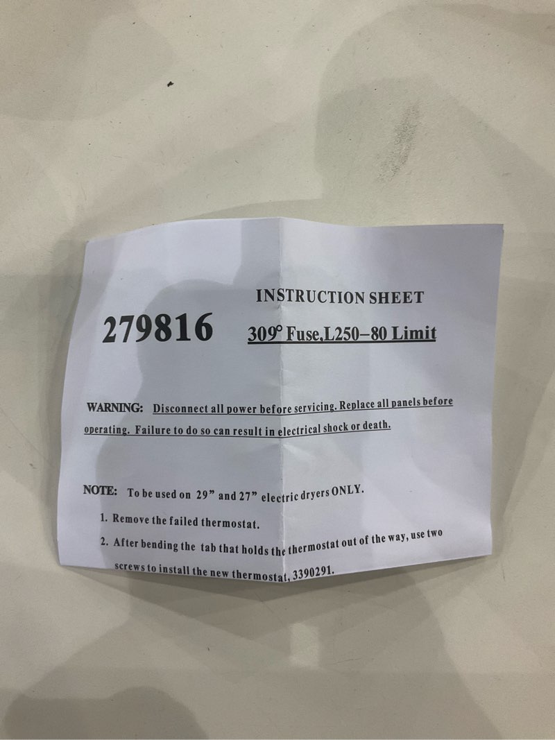 Condition photo showing Good Condition for Fuse box for electric dryer