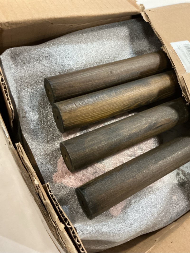 Condition photo showing As Is for Oval Solid Wood Narrow Side Table, Slim Small Pedestal Coffee Table for Living Room, Modern Minimalist Design for Small Spaces, Recliner Drink Table (Dark Walnut, XLarge) XLarge Dark Walnut