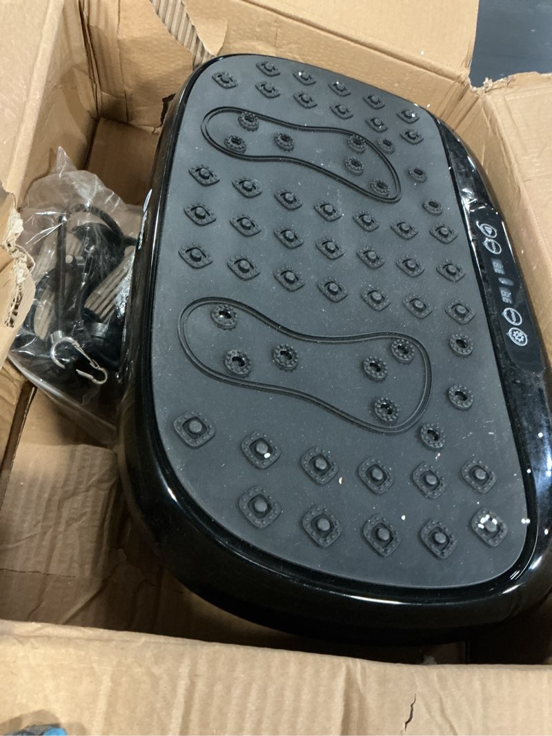 Condition photo showing As Is for lifepro hexaplate lite vibration plate exercise machine with magnetic acupoints - full body vibration platform for beginners and recovery - lymphatic drainage massager for muscle toning and fitness black