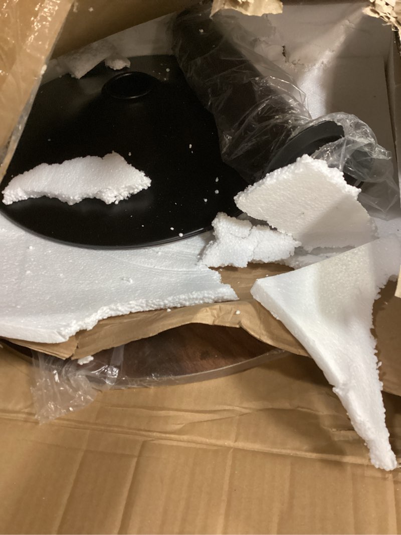 Condition photo showing Good Condition for HOOBRO Bar Table, Height-Adjustable Round Pub Table 27-35.4 Inches with Sturdy Base, Modern Style, Easy to Assemble, Suitable for Small Space, Rustic and Black BF58BT01G1 1 Rustic Brown