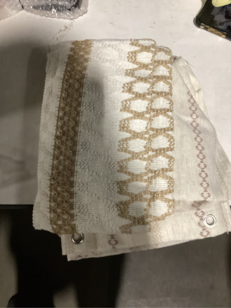 Condition photo showing Good Condition for Boho Linen Shower Curtain for Bathroom with Striped Print,72" W x 84" L,Beige,Extra Long Size Beige 72" Wx84“ L