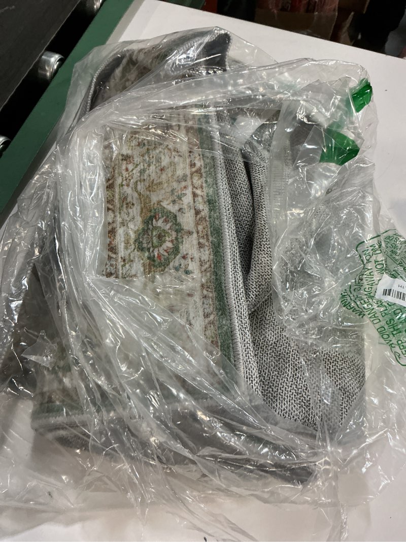 Condition photo showing Good Condition for Madane Runner Rug 2x8, Washable Hallway Runner Rugs, Non-Slip Low-Pile Soft Kitchen Rug Runner Laundry Room Rug, Vintage Throw Entry Foyer Mat for Entrance Living Room (Green, 2 x 8) Green 2' x 8' (Runner)