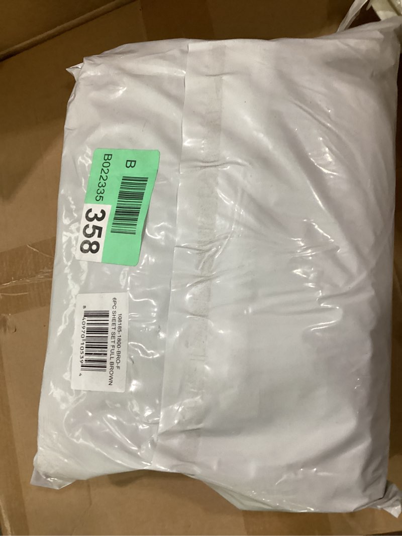 Condition photo showing New/Like New for Home Basics Ultra Soft Brushed 6 Piece Microfiber 90GSM Sheet Set - Hypoallergenic, Full, Brown Full Brown