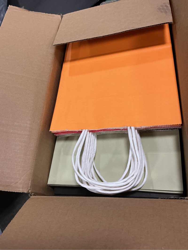 Condition photo showing Good Condition for qiqee 100pcs paper gift bags with handles - 10.6"x8.3"x4.3" medium party favor bags - 24 solid colors medium size-100